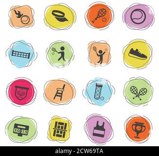 tennis icon set Stock Vector