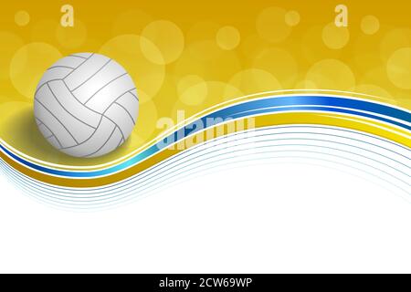Background abstract sport volleyball blue yellow ball frame illustration vector Stock Vector