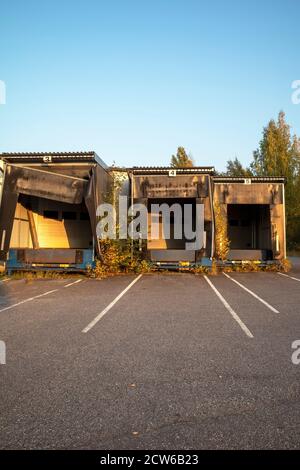 empty loading gates at a truck terminal Stock Photo