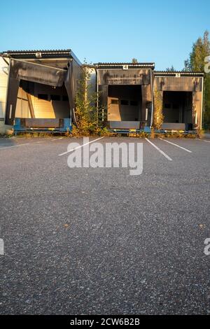 empty loading gates at a truck terminal Stock Photo