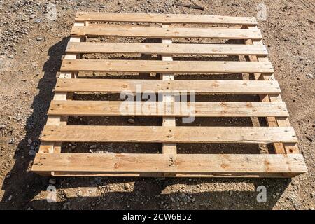 fumigated and heat treated shipping wooden pallet Stock Photo