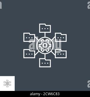 Data Menagement Related Vector Thin Line Icon. Stock Vector