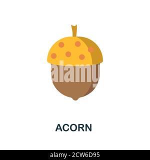 Acorn icon. Simple element from autumn collection. Creative Acorn icon for web design, templates, infographics and more Stock Vector