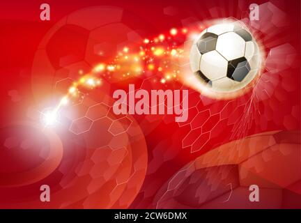 Soccer Football Ball Abstract Red Background Stock Vector