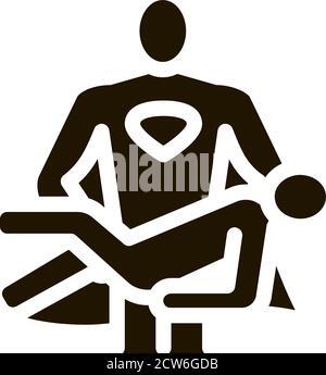 Hero Holds on Hands Human Icon Vector Glyph Illustration Stock Vector