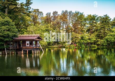 Kenroku-en, one of Three Great Gardens of Japan, in Kanazawa, Ishikawa Stock Photo