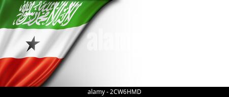 Somaliland flag isolated on white. Horizontal panoramic banner. Stock Photo