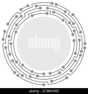 Abstract technology round frame Stock Vector