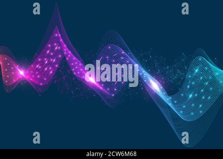 Abstract colorful wave lines background. Geometric template for your design brochure, flyer, report, website, banner, illustration Stock Photo