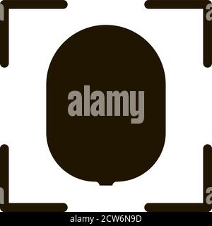 Scan Fingerprint Close-up Icon Vector Glyph Illustration Stock Vector