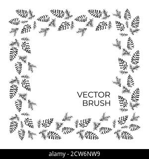 Pine cones vector seamless brush. Christmas vibe Stock Vector