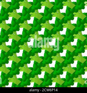 Illustration on theme of bright pattern grass broccoli, vegetable plant for seal. Vegetable pattern consisting of beautiful broccoli, many plant. Simp Stock Vector