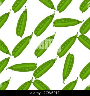 Illustration on theme of bright pattern green peas, vegetable pod for seal. Vegetable pattern consisting of beautiful green peas, many light pod. Simp Stock Vector