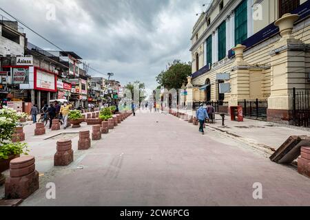 View of redevelopment work in the famous Chandni Chowk area of Shahjahanabad in old Delhi Stock Photo