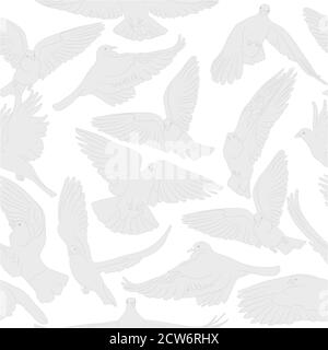 Flying birds seamless pattern. Vector background Stock Vector