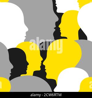 Crowd of people seamless pattern. Background for marketing agency Stock Vector