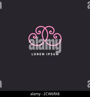 Abstract flower line. Logo for beauty salon Stock Vector