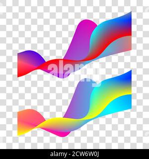 Wavy decorative line. Digital color rainbow wave. Curve for presentation Stock Vector