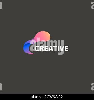 Modern creative logo for advertising studio. Symbol of creative design Stock Vector