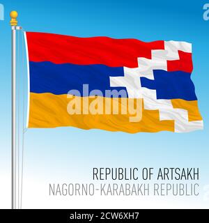 Artsakh Nagorno Karabakh national flag, asia, vector illustration Stock Vector