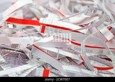 Shredded paper for privacy reasons Stock Photo