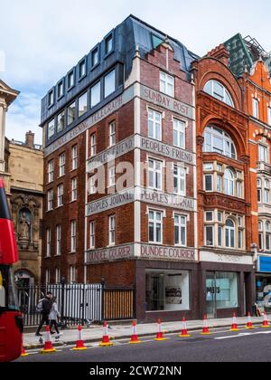 DC Thomson & Sunday Post Buildings Fleet Street London - DC Thomson is a Dundee based publisher. London offices at 185-6 Fleet Street, Central London. Stock Photo