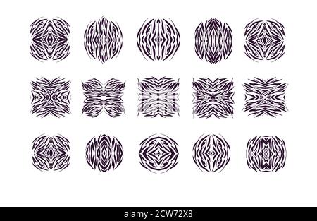 Set of design elements hand drawn . Vector monochrome illustration for card design. Stock Photo