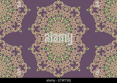Mandala pattern. Seamless background pattern in oriental style. Vector. Textile design, fabric swatch ,wrapping paper, surface. Stock Photo