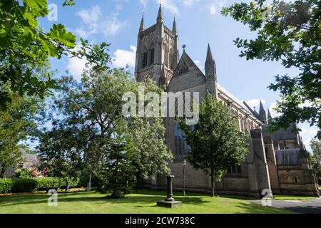 Exterior of St Peters Church in Bolton Lancashire July 2020 Stock Photo