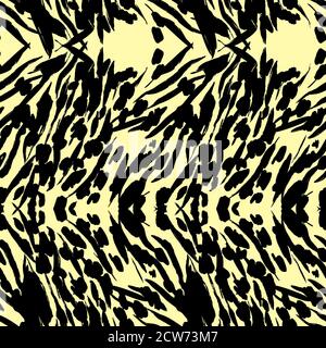 Black and white animal print. Vector seamless pattern . Stock Photo
