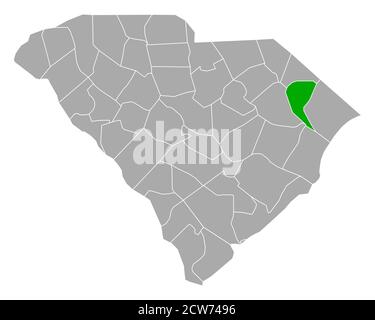 Map of Marion in South Carolina Stock Photo