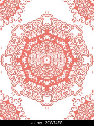 Mandala pattern. Seamless background pattern in oriental style. Vector. Textile design, fabric swatch ,wrapping paper, surface. Stock Photo