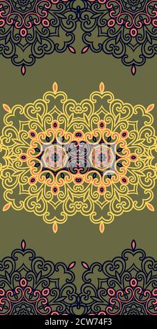 Mandala pattern. Seamless background pattern in oriental style. Vector. Textile design, fabric swatch ,wrapping paper, surface. Stock Photo
