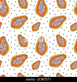 Pipe Papaya Halves Pattern Stock Vector