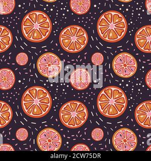 Citrus Fruit Slices Pattern Stock Vector