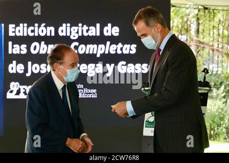 Madrid, Spain. 28th Sep, 2020. King Felipe VI inaugurates the new facilities of the José Ortega y Gasset-Gregorio Marañón Foundation (FOM) Credit: CORDON PRESS/Alamy Live News Stock Photo