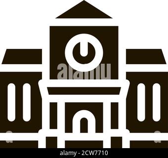 Academy Study Building Icon Vector Glyph Illustration Stock Vector
