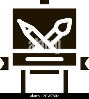 Student Painting Lesson Icon Vector Glyph Illustration Stock Vector