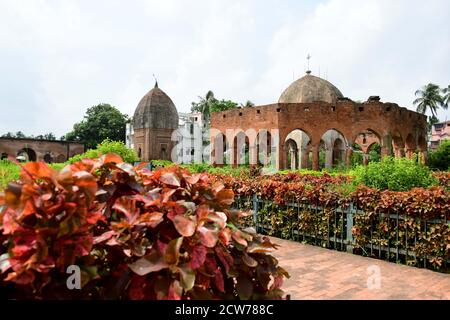 Ancient Terracotta Temple of 19th century in Ambika Kalna, West Bengal Stock Photo