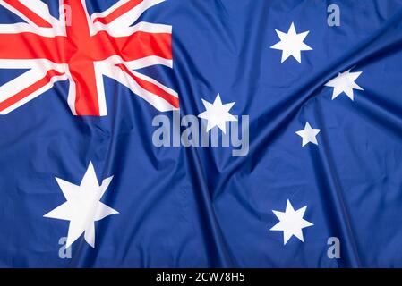 Natural fabric Flag of Australia Stock Photo
