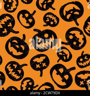 Halloween pumpkin seamless pattern. Halloween vector illustration background. Wallpaper. For graphic and surface design Stock Vector