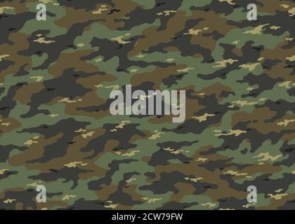 Modern Green camouflage seamless pattern. Camo vector background illustration for web, banner, backdrop or surface design use Stock Vector