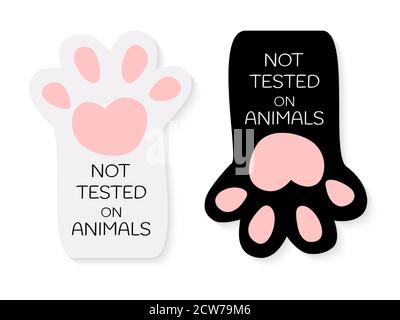 Not tested on Animals label sticker set on white background. Vector Illustration EPS10 Stock Vector
