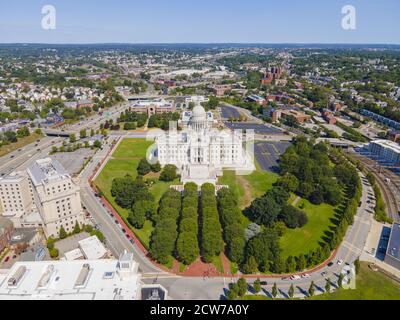 Rhode Island State House with Neoclassical style in downtown Providence, Rhode Island RI, USA. This building is the capitol of state of Rhode Island. Stock Photo