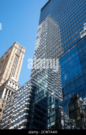 One Grand Central Place and Reflections of Skyscrapers, East 42nd Street, New York City