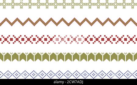 Fair Isle Knit Traditional Vector Seamless Pattern, Scottish Repetitive 