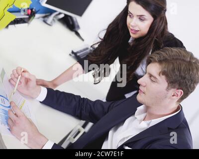 Business people analyzing financial data Stock Photo
