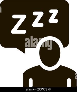 Human Zzz In Quote Frame Icon Illustration Stock Vector