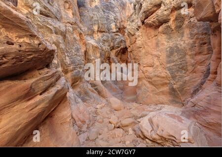 Cottonwood Canyon Road gives access to some of the best hikes in the Southwest. Sinuous slot canyons have sliced into the layers of the Cockscomb. Stock Photo