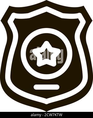 Police Officer Badge Icon Illustration Stock Vector